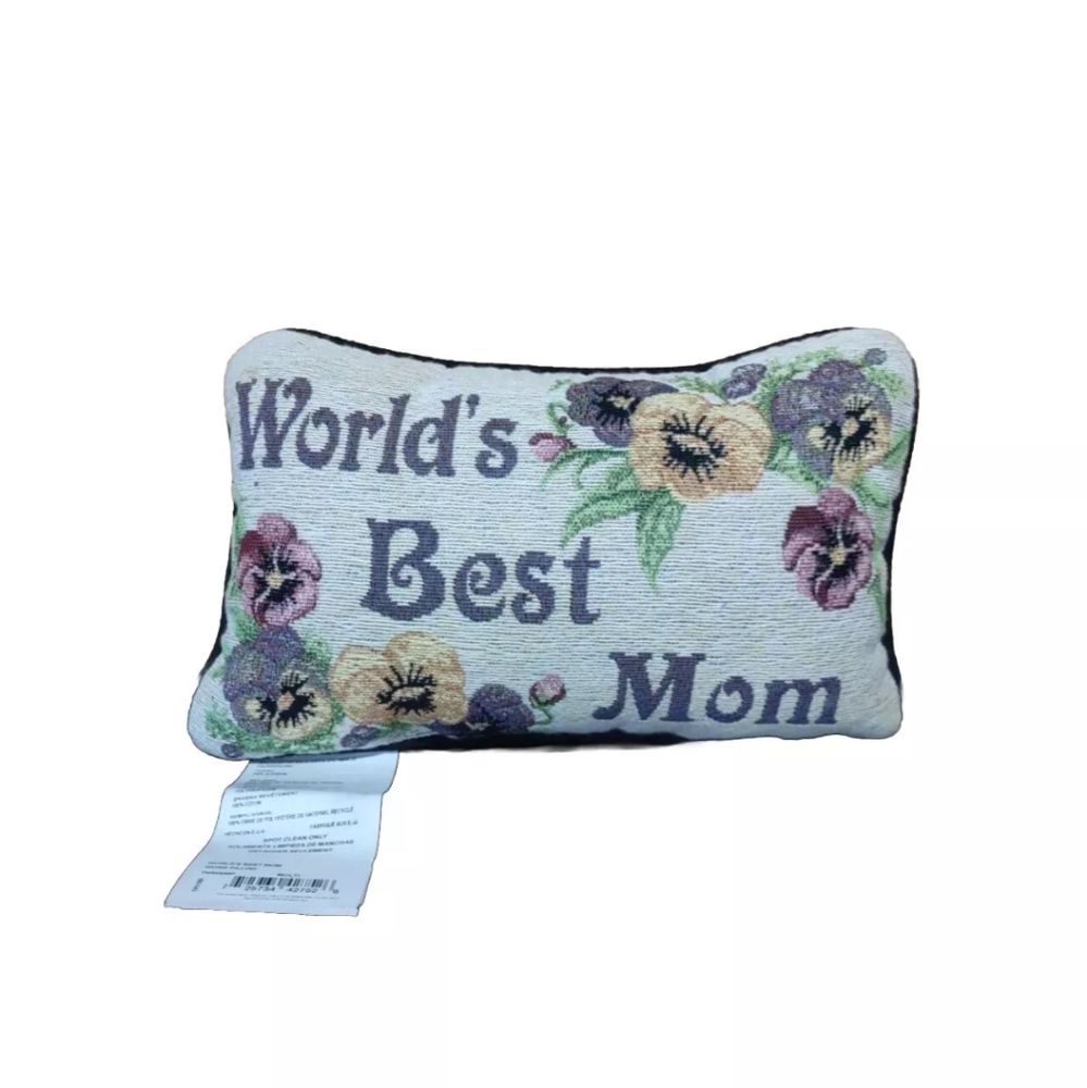 Manual Woodworkers & Weavers Pillow Tapestry "World's Best Mom" NWT